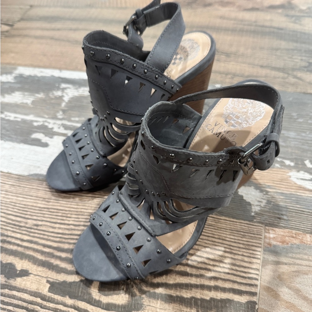Vince Camuto Dark Gray Cutout Sandals